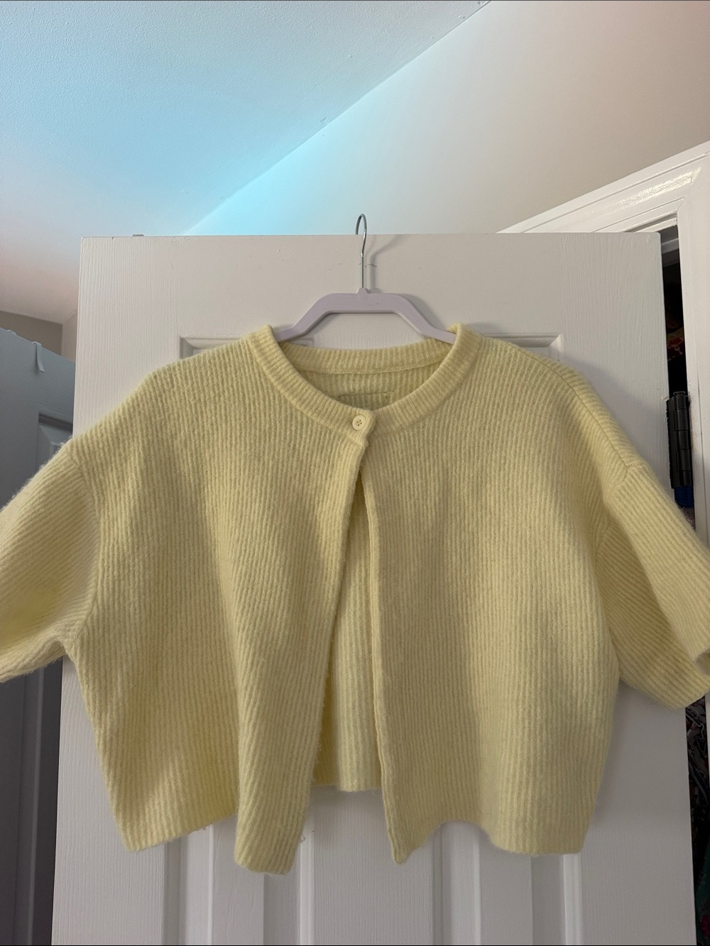 Daily Drills Soft Knit Short Cardigan Sweater- Butter Yellow
